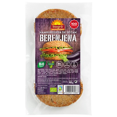 Hamburguesa de seità i albergínia Hamburguesa de seità i albergínia