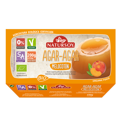 Postre Agar agar amb préssec Postre Agar agar amb préssec