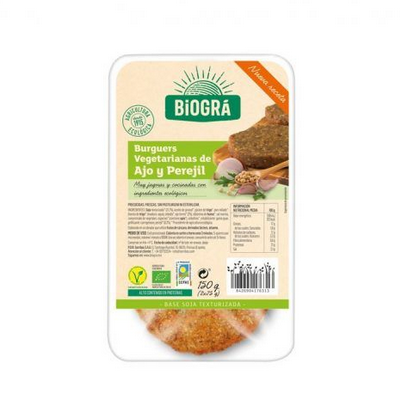 Hamburguesa vegetal amb all i julivert Hamburguesa vegetal amb all i julivert