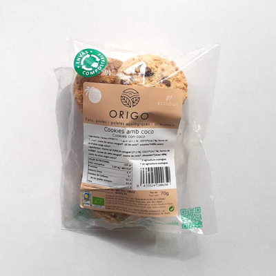 Cookies amb coco eco Origo 70gr Cookies amb coco eco Origo 70gr