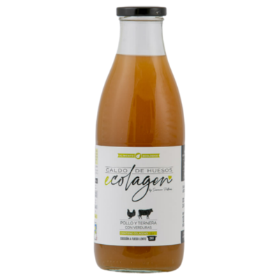 Brou d'ossos de pollastre i vedella 1L Ecolagen 4g Brou d'ossos de pollastre i vedella 1L Ecolagen 4g