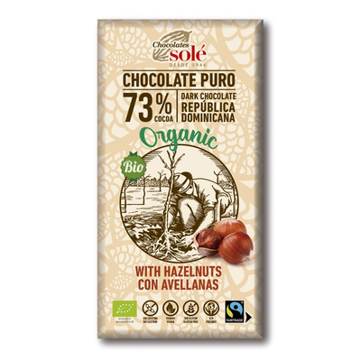 Xocolata negra 73% amb avellanes Sole Xocolata negra 73% amb avellanes Sole