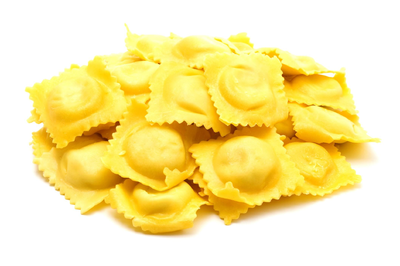 Ravioli de formatge de cabra i pastanaga